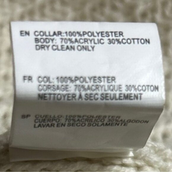 Seven Sisters beige draped front sweater size M - Picture 3 of 3